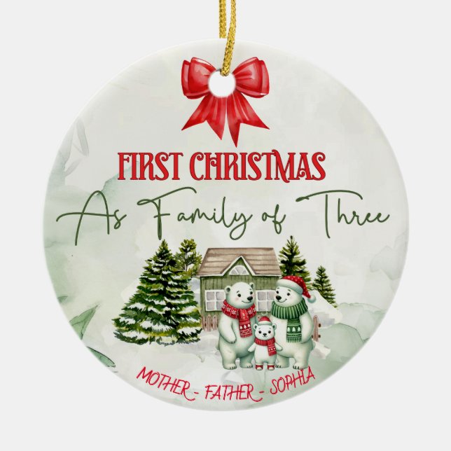 Ornamento de Navidad cerámico personalizado - Fami (Frente)