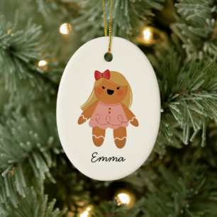 Ornamento de Navidad Chica Gingerbread personaliza