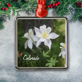Ornamento de Navidad Colorado White Columbine