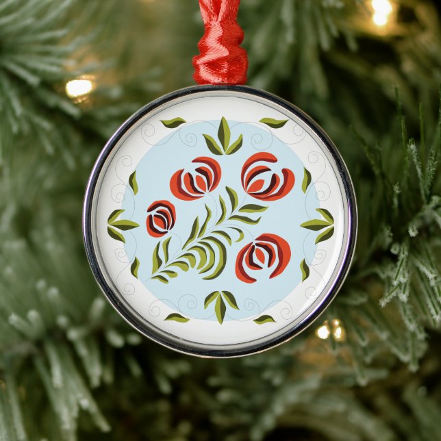 Ornamento de Navidad con arte popular húngaro (Árbol)