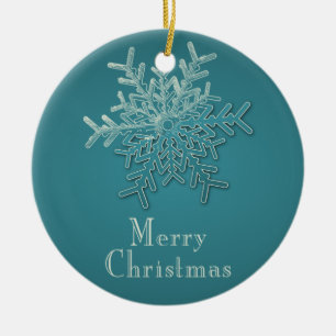 Ornamento de Navidad con copo de nieve grabado