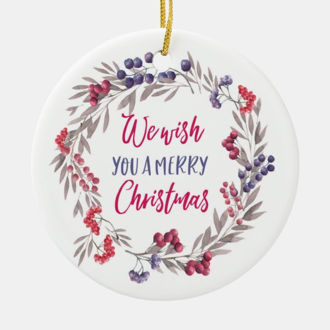 Ornamento de Navidad con foto personalizada (Frente)