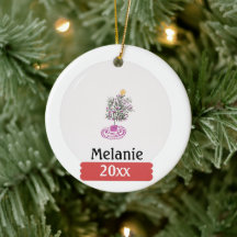 Ornamento de Navidad con nombre de Bola de Nieve y