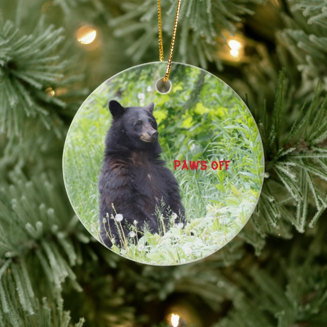 Ornamento de Navidad con oso negro (Árbol)
