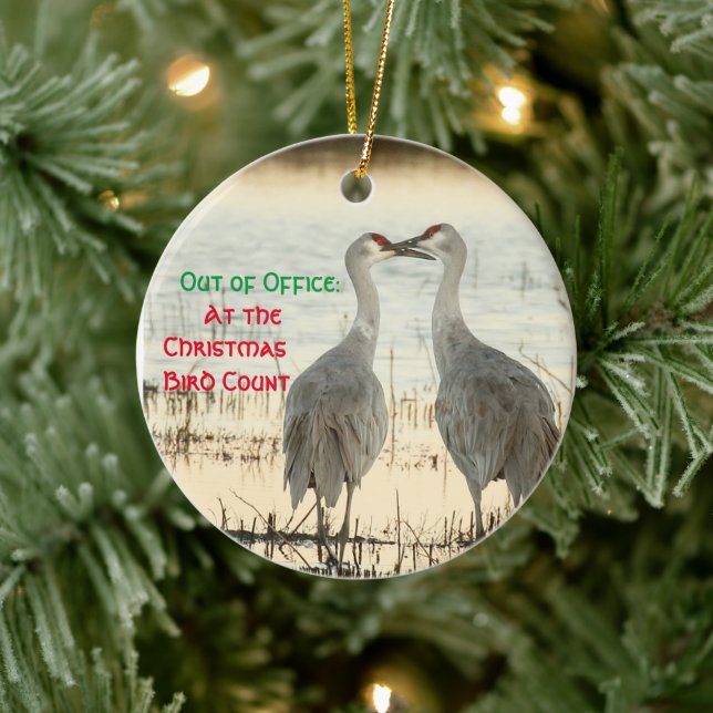 Ornamento de Navidad con Sandhill Cranes (Árbol)