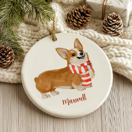 Ornamento de Navidad Corgi Dog
