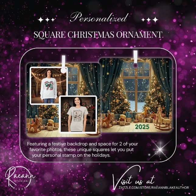 Ornamento de Navidad Cuadrado Personalizado (Subido por el creador)