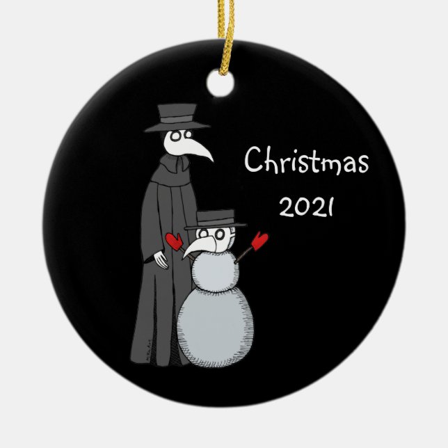 Ornamento de Navidad de 2021: Médica Snowman (Frente)