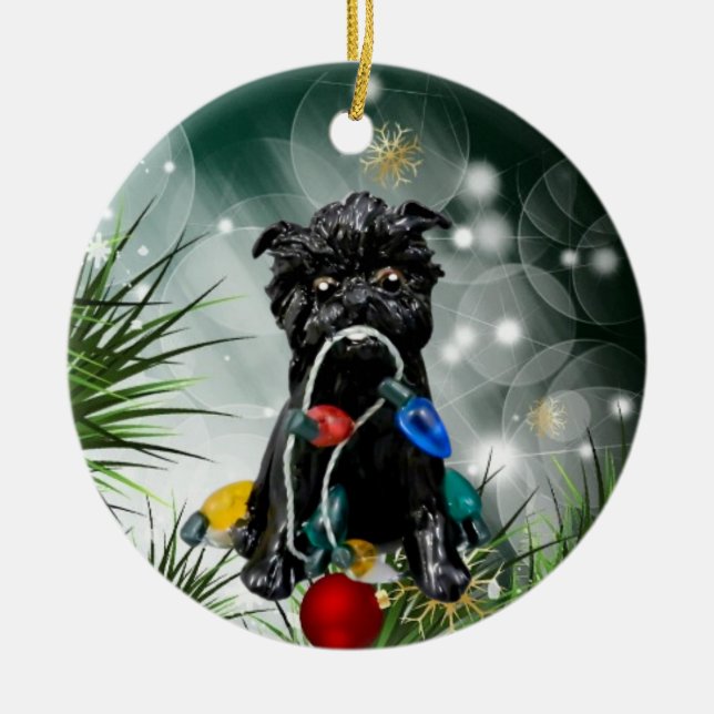 Ornamento de Navidad de Affenpinscher Dog (Frente)