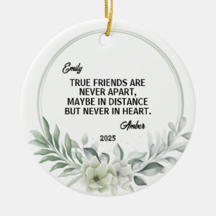Ornamento de Navidad de amigo de larga distancia, 