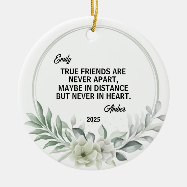 Ornamento de Navidad de amigo de larga distancia,  (Frente)