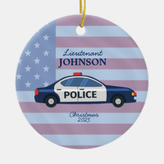 Ornamento de Navidad de autos de la policía person