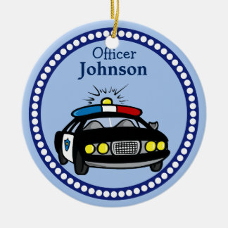 Ornamento de Navidad de autos de la policía person