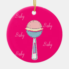 Ornamento de Navidad de Baby Rattle