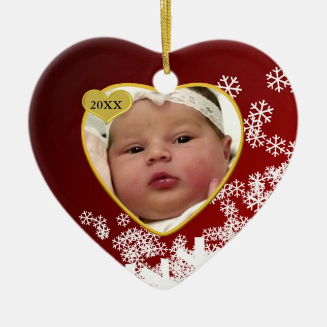 Ornamento de Navidad de Baby's Photo Keepsake (Frente)
