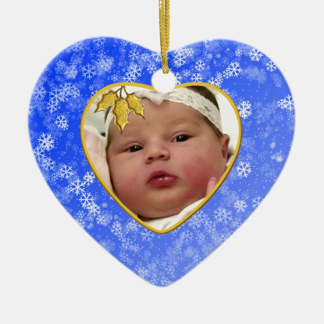 Ornamento de Navidad de Baby's Photo Keepsake (Frente)