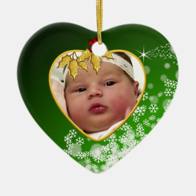Ornamento de Navidad de Baby's Photo Keepsake (Frente)