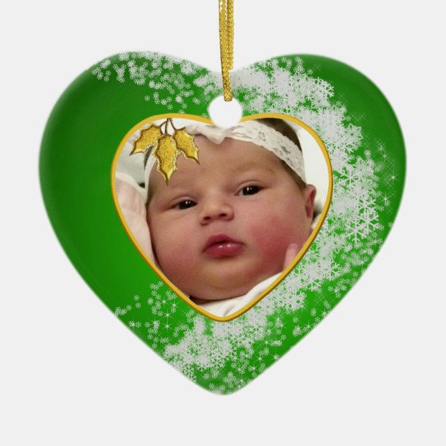 Ornamento de Navidad de Baby's Photo Keepsake (Frente)