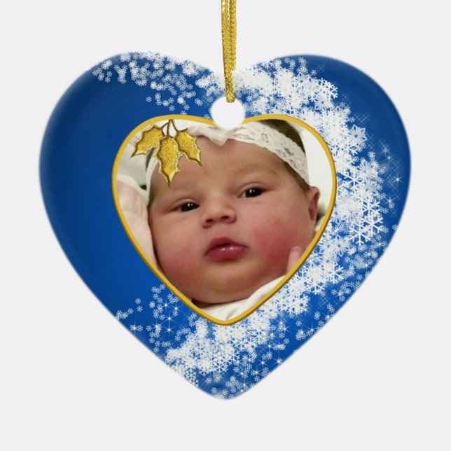 Ornamento de Navidad de Baby's Photo Keepsake (Frente)