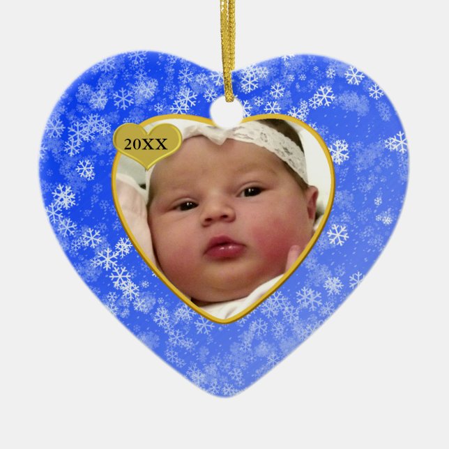 Ornamento de Navidad de Baby's Photo Keepsake (Frente)