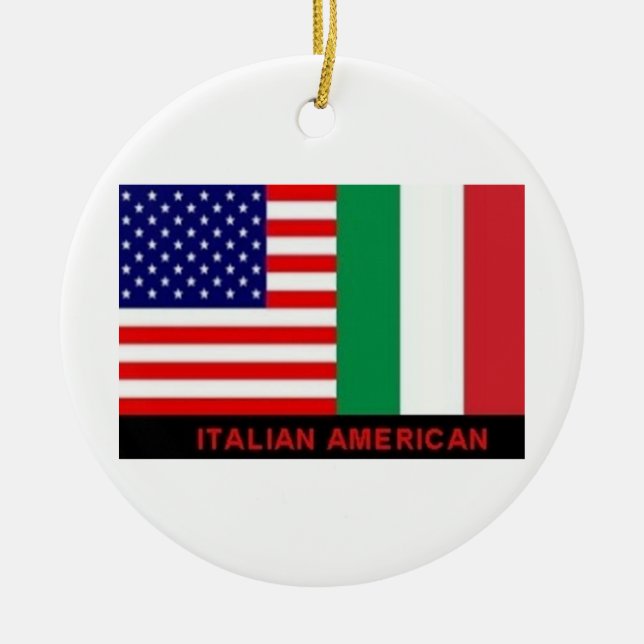 ORNAMENTO DE NAVIDAD DE BANDERAS ITALIANAS/ESTADOU (Frente)
