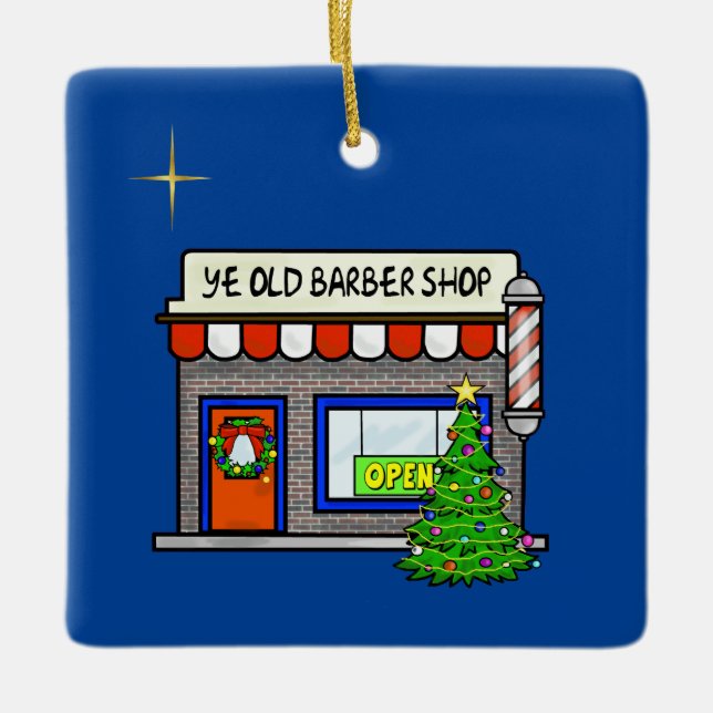 Ornamento de Navidad de Barber Shop (Anverso)