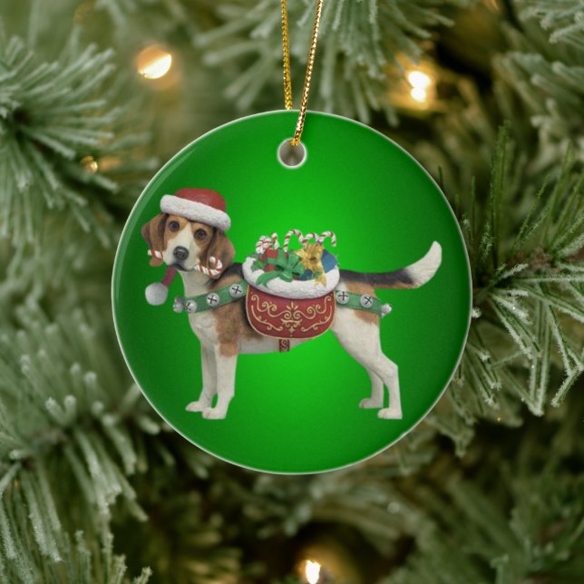 Ornamento de Navidad de Beagle Dog (Árbol)