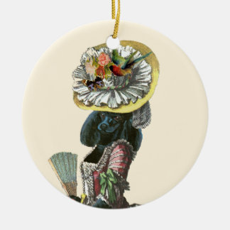 Ornamento de Navidad de Black Poodle Marie Antoine