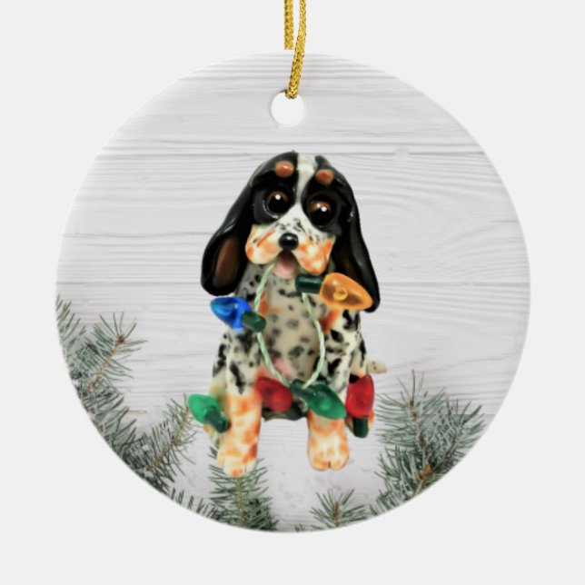 Ornamento de Navidad de Bluetick Coonhound (Frente)