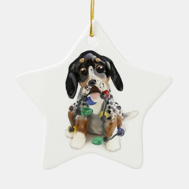 Ornamento de Navidad de Bluetick Coonhound (Frente)