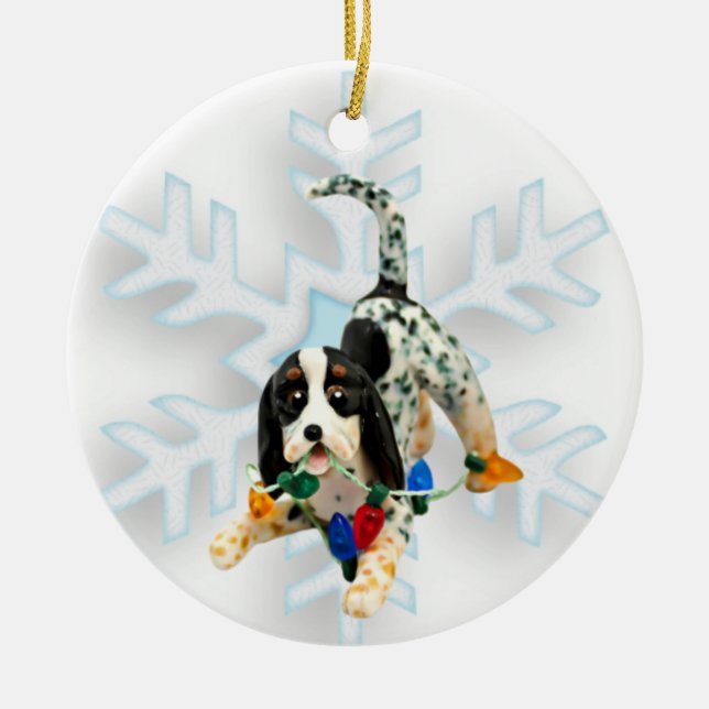 Ornamento de Navidad de Bluetick Coonhound (Frente)