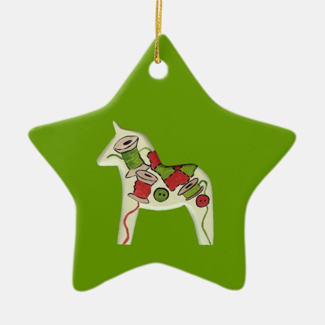 Ornamento de Navidad de Caballo Scoser Quilt Dala (Frente)