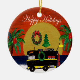 Ornamento de Navidad de camper RV de mi arte
