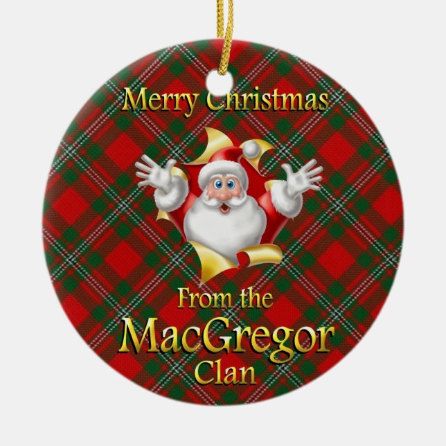 Ornamento de Navidad de Clan MacGregor en Escocia (Frente)