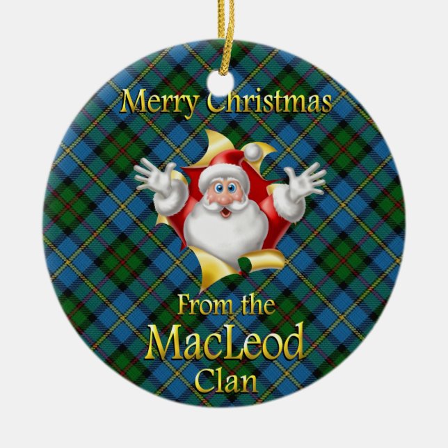 Ornamento de Navidad de Clan MacLeod de Escocia (Frente)