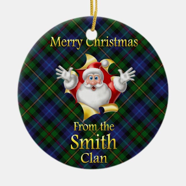 Ornamento de Navidad de Clan Smith en Escocia (Frente)