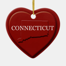 Ornamento de Navidad de Connecticut Heart Map