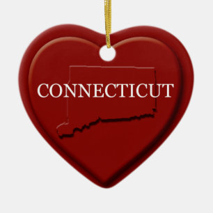 Ornamento de Navidad de Connecticut Heart Map