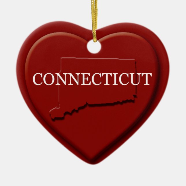 Ornamento de Navidad de Connecticut Heart Map (Frente)