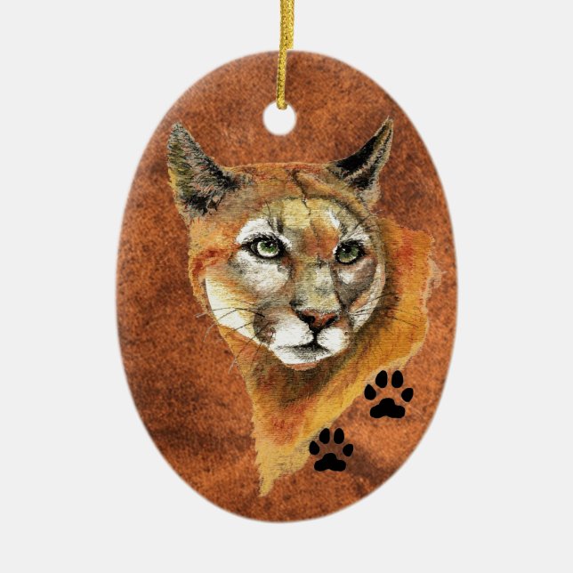 Ornamento de Navidad de Cougar (Frente)