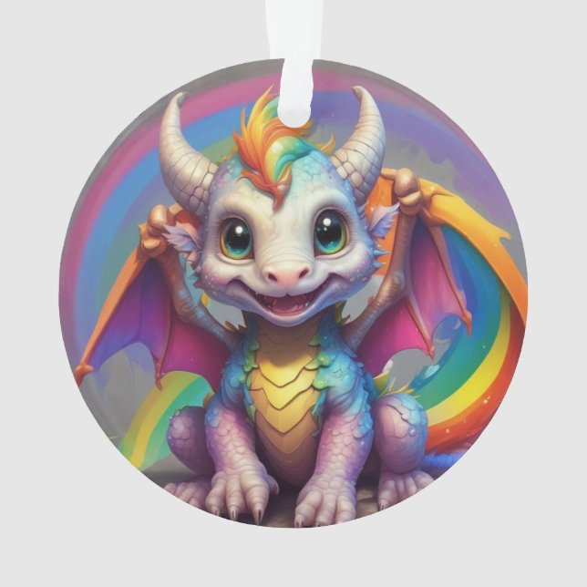 Ornamento de Navidad de Cute Dragon (Reverso)