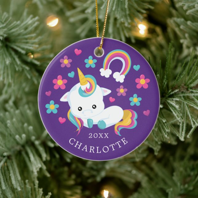 Ornamento de Navidad de Cutie Unicorn (Árbol)