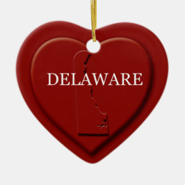Ornamento de Navidad de Delaware Heart Map