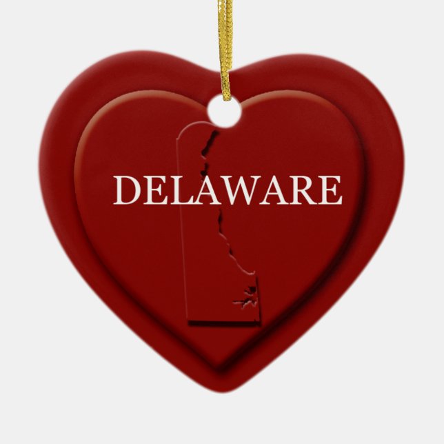 Ornamento de Navidad de Delaware Heart Map (Frente)