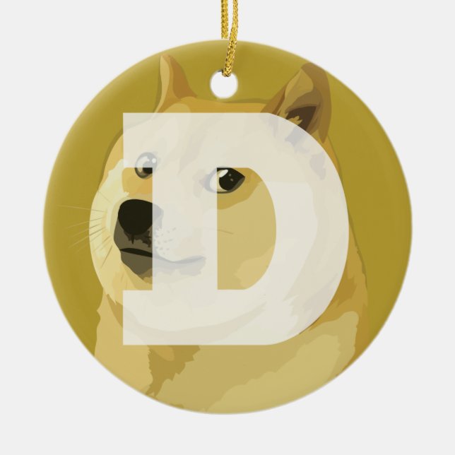 Ornamento de Navidad de Dogecoin (Frente)