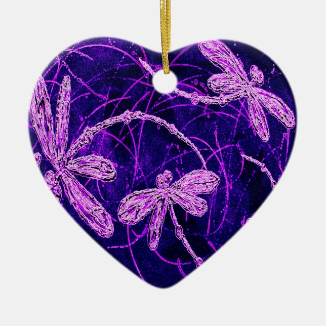 Ornamento de Navidad de Dragonfly Disco (Frente)