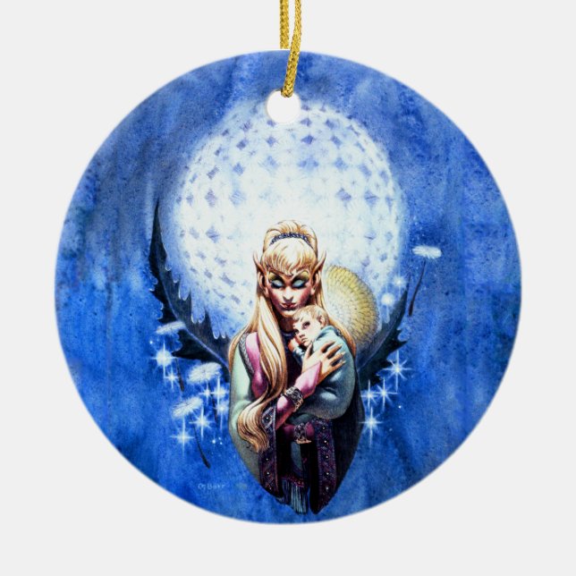 Ornamento de Navidad de Elf Madonna (Frente)