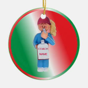Ornamento de Navidad de entrenadora personalizado