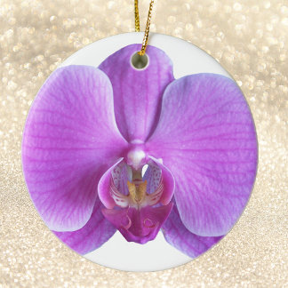 Ornamento de Navidad de Flor Orquídea Púrpura