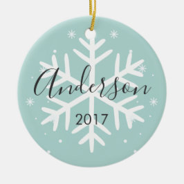 Ornamento de Navidad de foto de copo de nieve pers